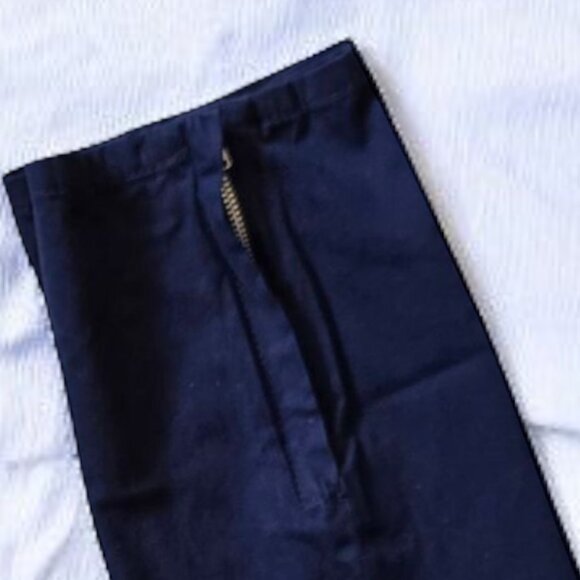 Vintage EXPRESS ( 8 ) Women's Navy Blue Ankle Zip Straight Leg Trousers - Picture 5 of 7